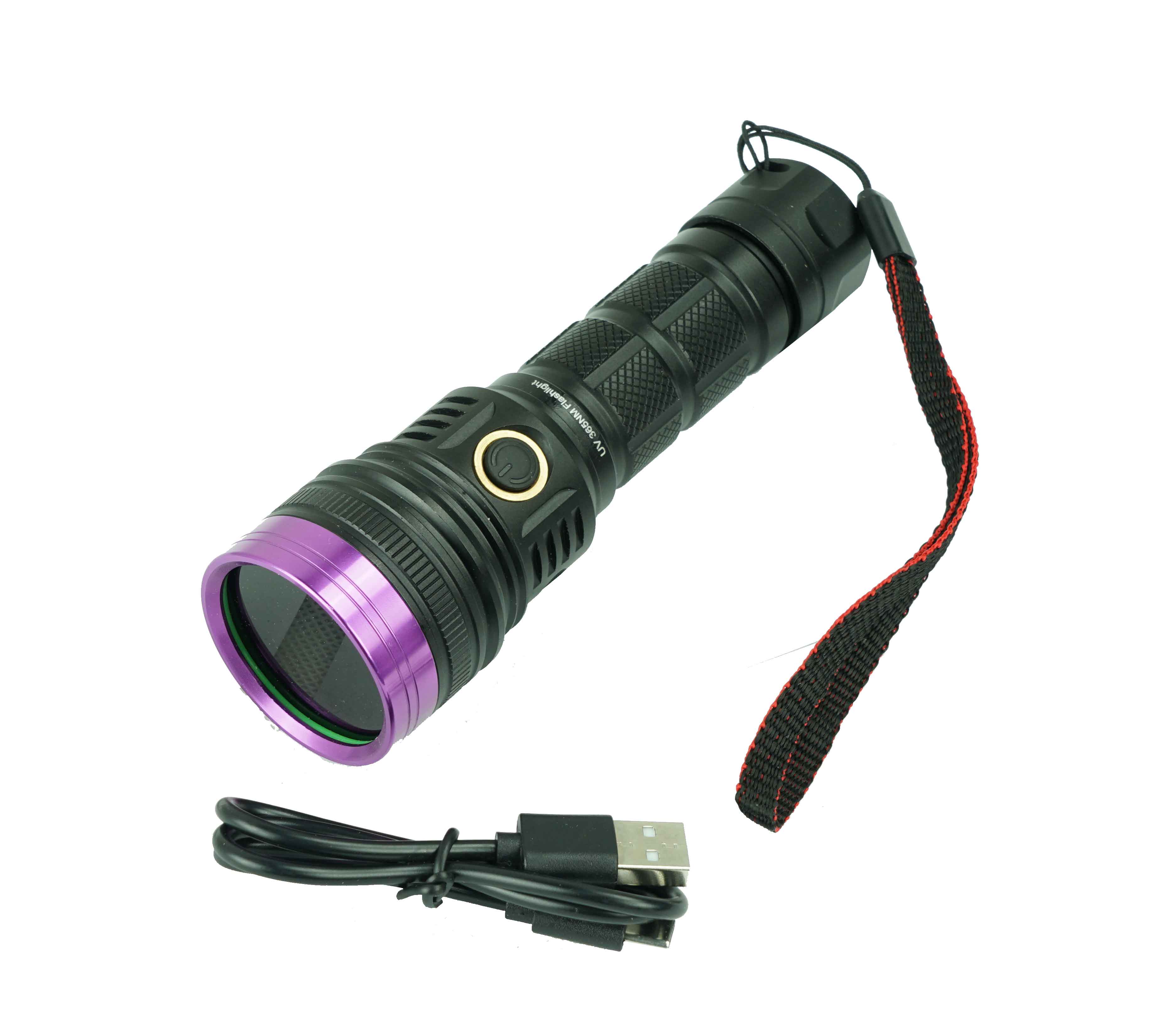 50527 - USB-C-Rechargeable-365nm-UV-Flashlight-with-Black-Filter-Material-Aluminum-Alloy-Size-14-54-53-0cm-185g-IP65-water-resistant-rain-proof-LED-source-UV-365nm-LED-max-ouput-12W-Operation-Modes-2modes-high-low-Lighting-distance-20meters-Battery-type-121700-li-ion-battery-4500mah-include-Lighting-time-2-4-Hrs-Packing-Details-unit-pack-white-box-box-size-16-5X6-5X6-5cm-unit-weight-200g-50-units-per-carton-carton-size-39X32X34cm-Gross-weight-11-5KG